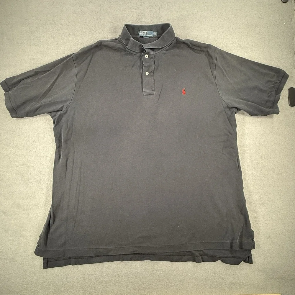 Polo Ralph Lauren Men's Black Tall 2XLT Short Sleeve‎ Classic Fit Polo Shirt